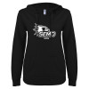 Thumbnail image for  ENZA Womens Black V Notch Raw Edge Fleece Hoodie