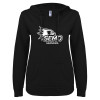 Thumbnail image for  ENZA Womens Black V Notch Raw Edge Fleece Hoodie