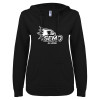 Thumbnail image for  ENZA Womens Black V Notch Raw Edge Fleece Hoodie