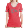 Thumbnail image for  Ladies Red Heather/Grey Tri Blend Varsity Tee