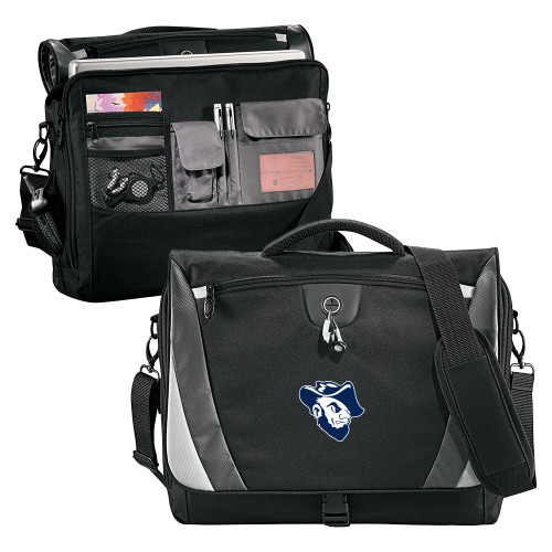  Black/Grey Slope Computer Messenger Bag - Grubby Mascot Head