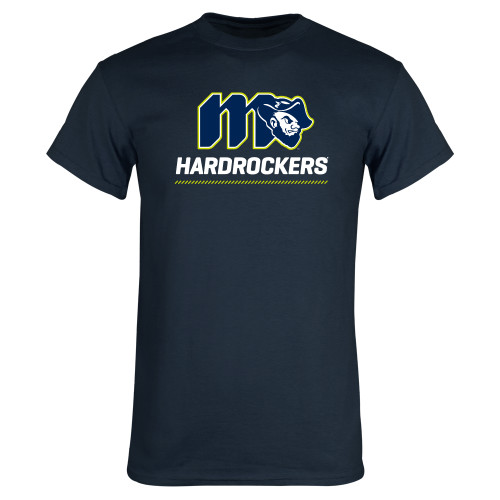  Navy T Shirt - Grubby Hardrockers Lockup Green