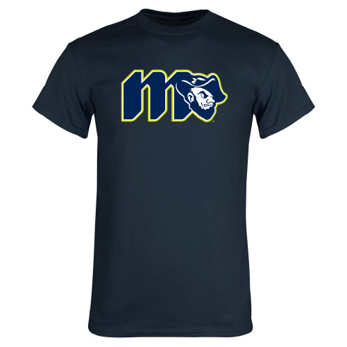  Navy T Shirt - Grubby Lockup Green Outline