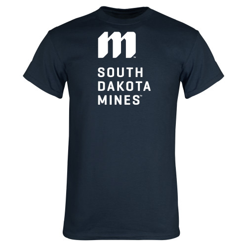  Navy T Shirt - Institutional Mark Stacked Left