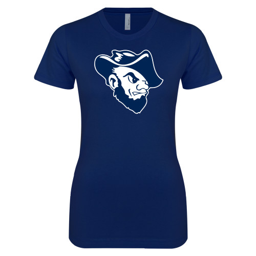  Next Level Womens Navy Boyfriend Tee - Grubby Mascot Head