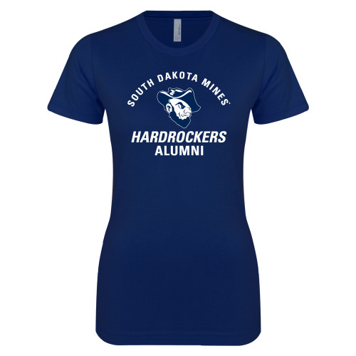  Next Level Womens Navy Boyfriend Tee - Alumni
