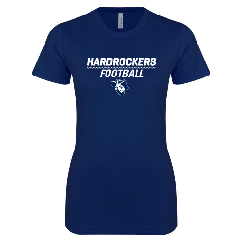  Next Level Womens Navy Boyfriend Tee - Football