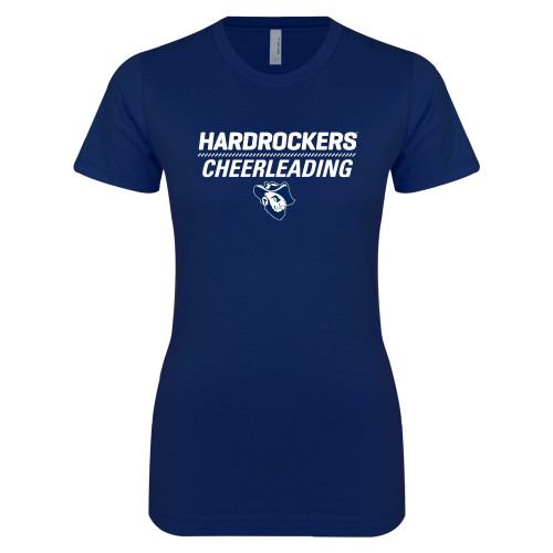  Next Level Womens Navy Boyfriend Tee - Cheerleading