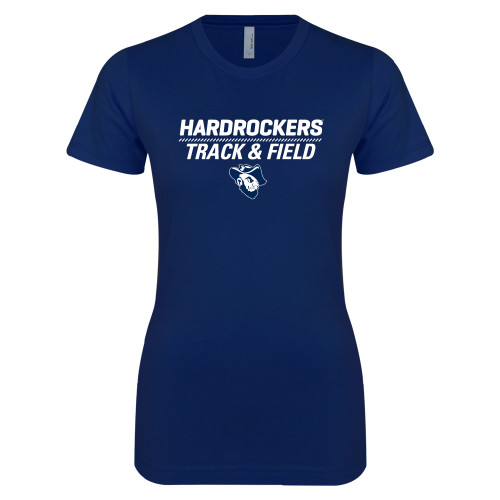  Next Level Womens Navy Boyfriend Tee - Track and Field