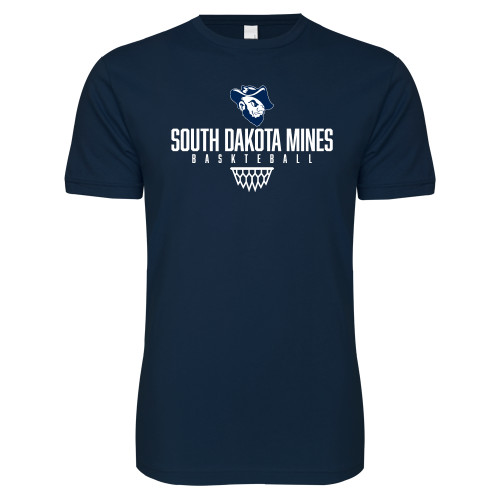  Next Level Navy SoftStyle T Shirt - Sharp Net Basketball
