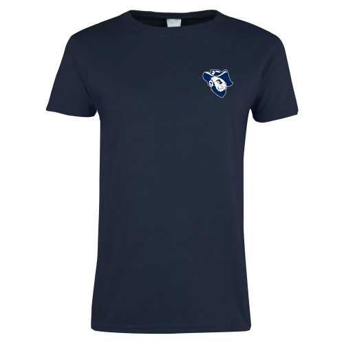  Womens Short Sleeve Navy Tee - Grubby Mascot Head