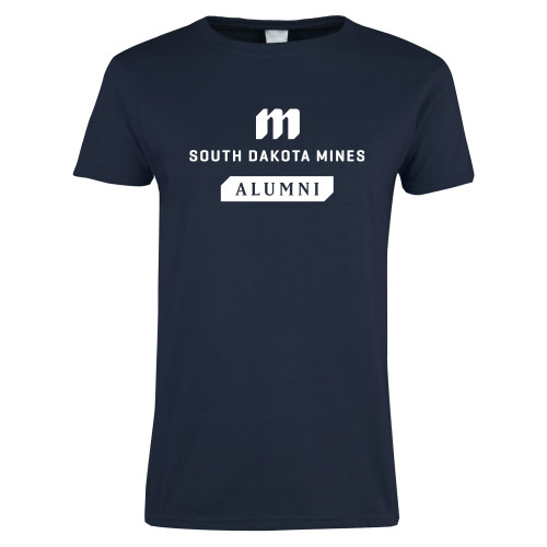  Womens Short Sleeve Navy Tee - Alumni Stacked