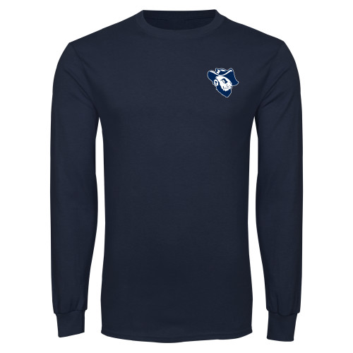  Navy Long Sleeve T-Shirt - Grubby Mascot Head