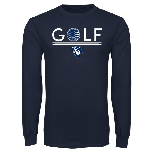  Navy Long Sleeve T-Shirt - Golf Ball in Golf