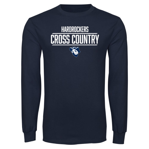  Navy Long Sleeve T-Shirt - Cross Country Stacked