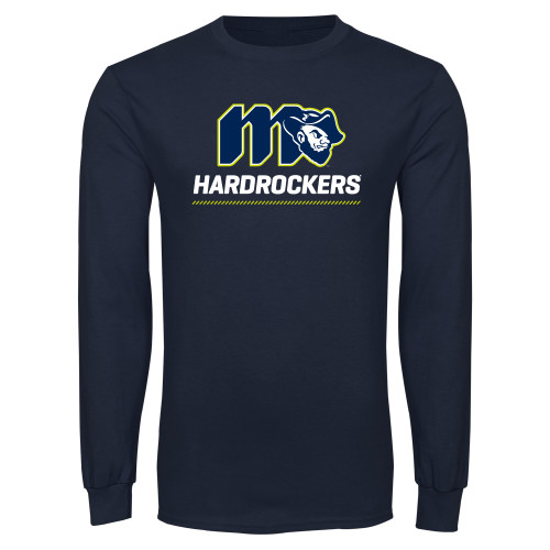  Navy Long Sleeve T-Shirt - Grubby Hardrockers Lockup Green
