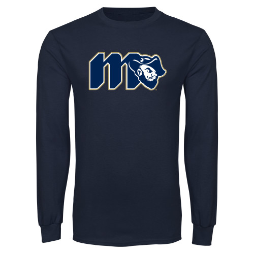  Navy Long Sleeve T-Shirt - Grubby Lockup Gold Outline