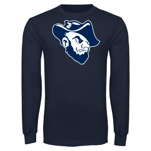  Navy Long Sleeve T-Shirt - Grubby Mascot Head