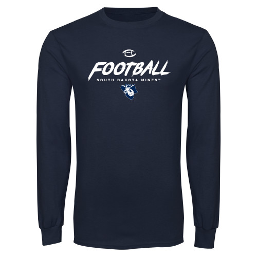  Navy Long Sleeve T-Shirt - Footbal Distrssed