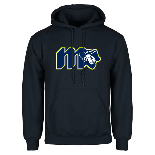  Navy Fleece Hoodie - Grubby Lockup Green Outline