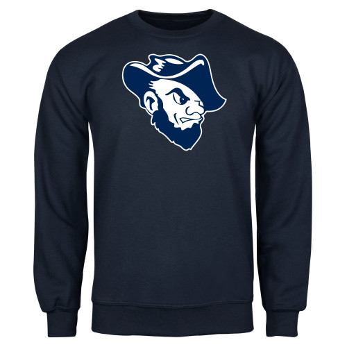  Navy Fleece Crew - Grubby Mascot Head