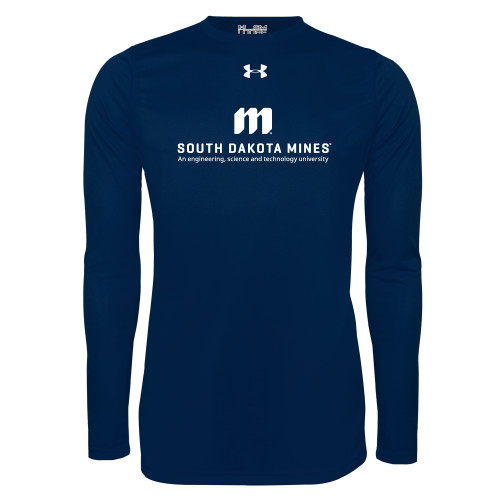  Under Armour Navy Long Sleeve Tech Tee - Institutional Mark Stacked