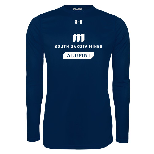  Under Armour Navy Long Sleeve Tech Tee - Alumni Stacked