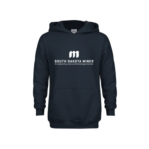  Youth Navy Fleece Hoodie - Institutional Mark Stacked