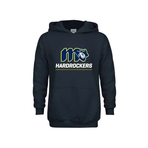  Youth Navy Fleece Hoodie - Grubby Hardrockers Lockup Green