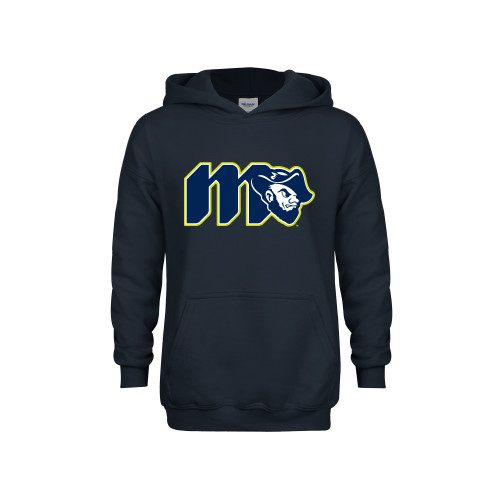  Youth Navy Fleece Hoodie - Grubby Lockup Green Outline