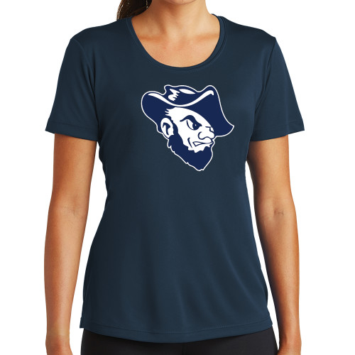  Womens Navy Performance Tee - Grubby Mascot Head