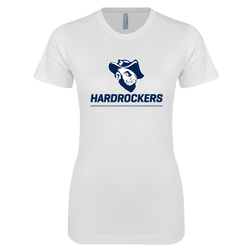  Next Level Womens White Boyfriend Tee - Primary Athletics Mark