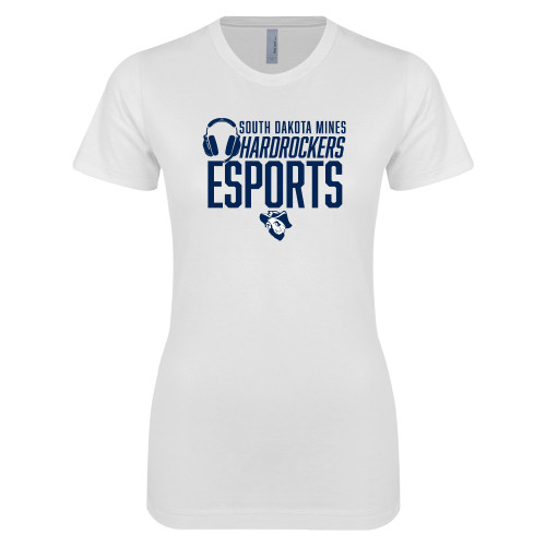  Next Level Womens White Boyfriend Tee - ESports Headgear