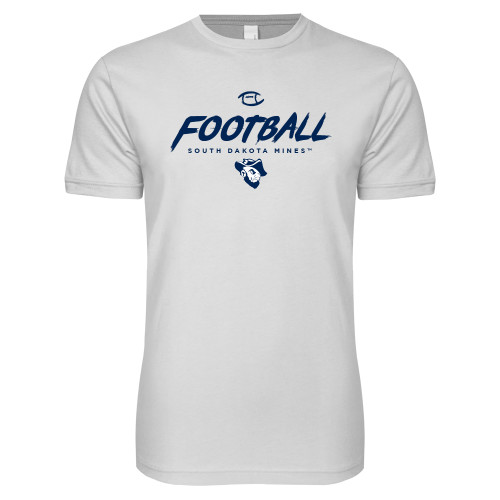  Next Level White SoftStyle T Shirt - Footbal Distrssed