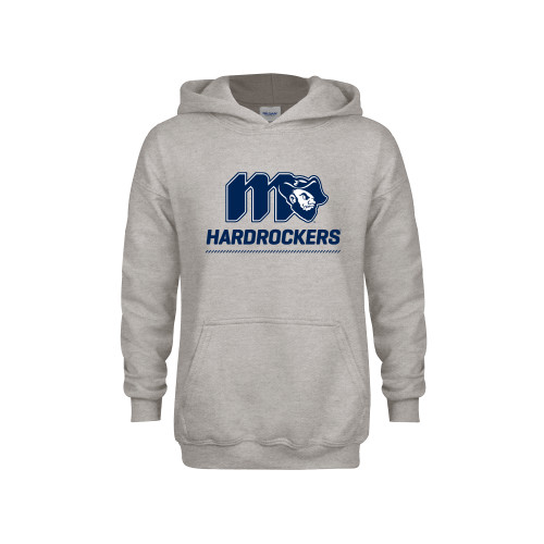  Youth Grey Fleece Hood - Grubby Hardrockers Lockup Gold