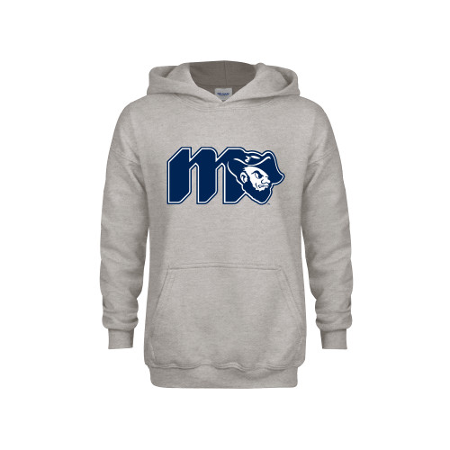  Youth Grey Fleece Hood - Grubby Lockup Gold Outline