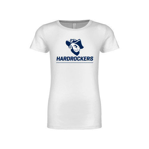  Next Level Girls White Fashion Fit T Shirt - Primary Athletics Mark