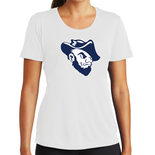  Womens White Performance Tee - Grubby Mascot Head