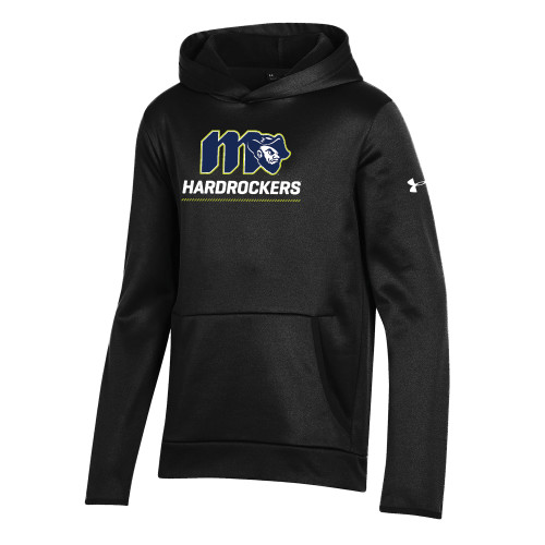  Under Armour Youth Black Fleece Hoodie - Grubby Hardrockers Lockup Green