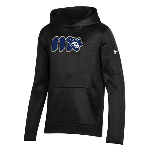  Under Armour Youth Black Fleece Hoodie - Grubby Lockup Gold Outline