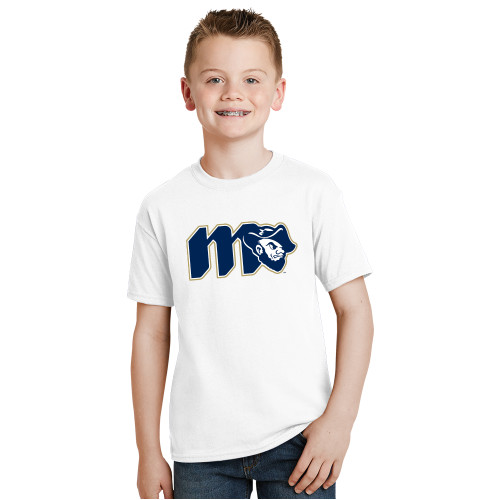  Youth White T Shirt - Grubby Lockup Gold Outline