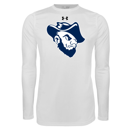  Under Armour White Long Sleeve Tech Tee - Grubby Mascot Head