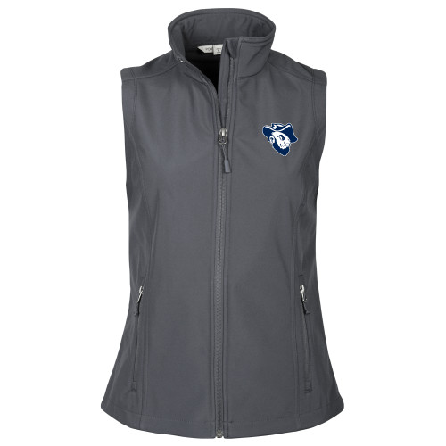  Womens Charcoal Core Softshell Vest - Grubby Mascot Head
