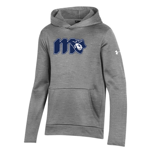  Under Armour Youth Grey Fleece Hoodie - Grubby Lockup Gold Outline