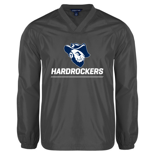  Charcoal V Neck Raglan Windshirt - Primary Athletics Mark