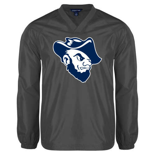  Charcoal V Neck Raglan Windshirt - Grubby Mascot Head
