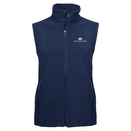 SDSMT Navy Fleece Full Zip Vest