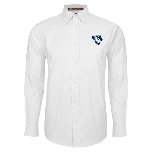  White Oxford Long Sleeve Shirt - Grubby Mascot Head