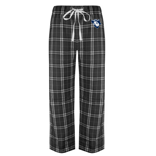  Black/Grey Flannel Pajama Pant - Grubby Mascot Head
