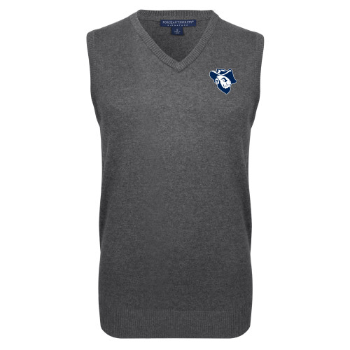  Charcoal VNeck Sweater Vest - Grubby Mascot Head
